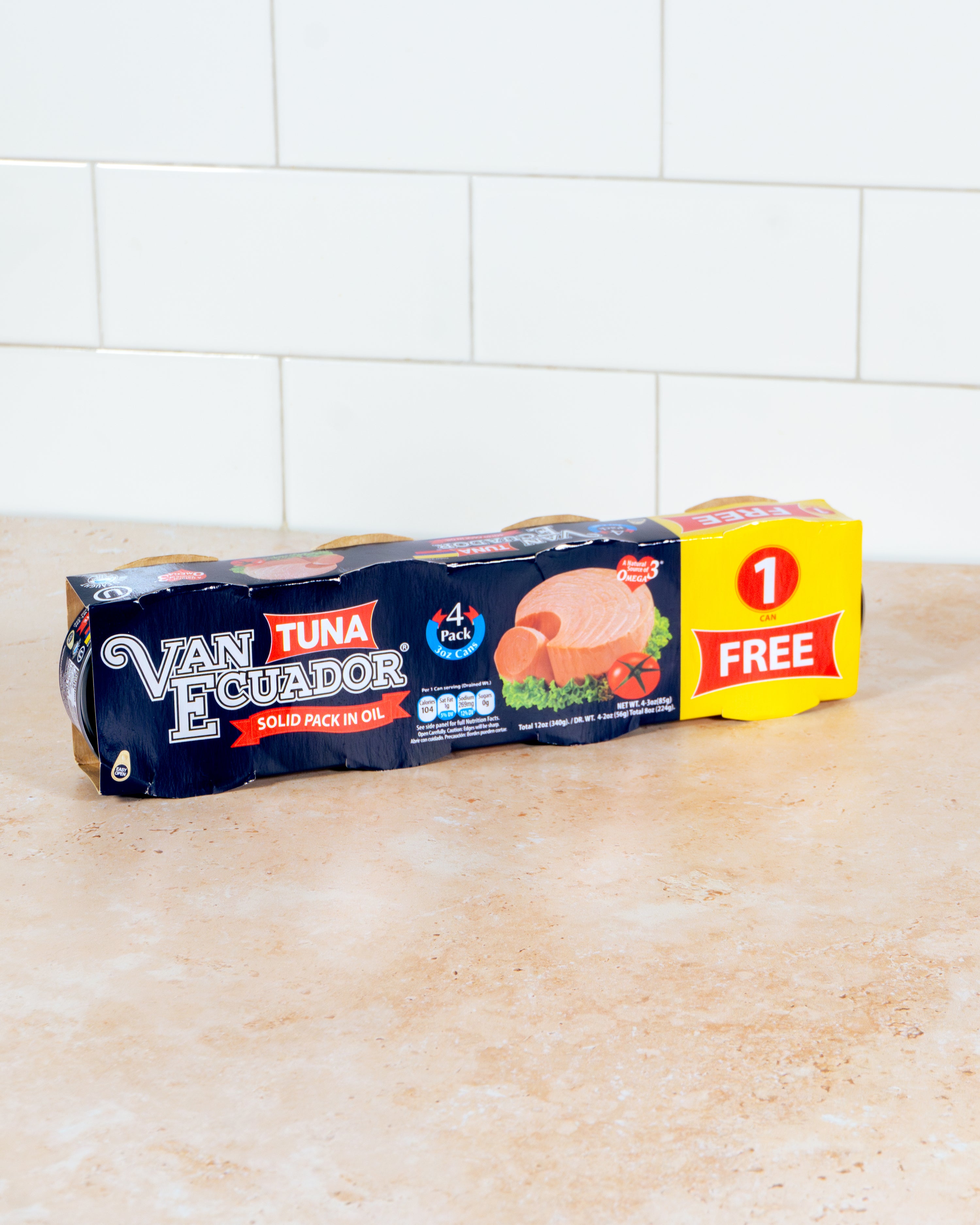 Solid Tuna in Vegetable Oil – Rich & Versatile, 6 Clusters (4 Cans of 3 oz per Cluster)