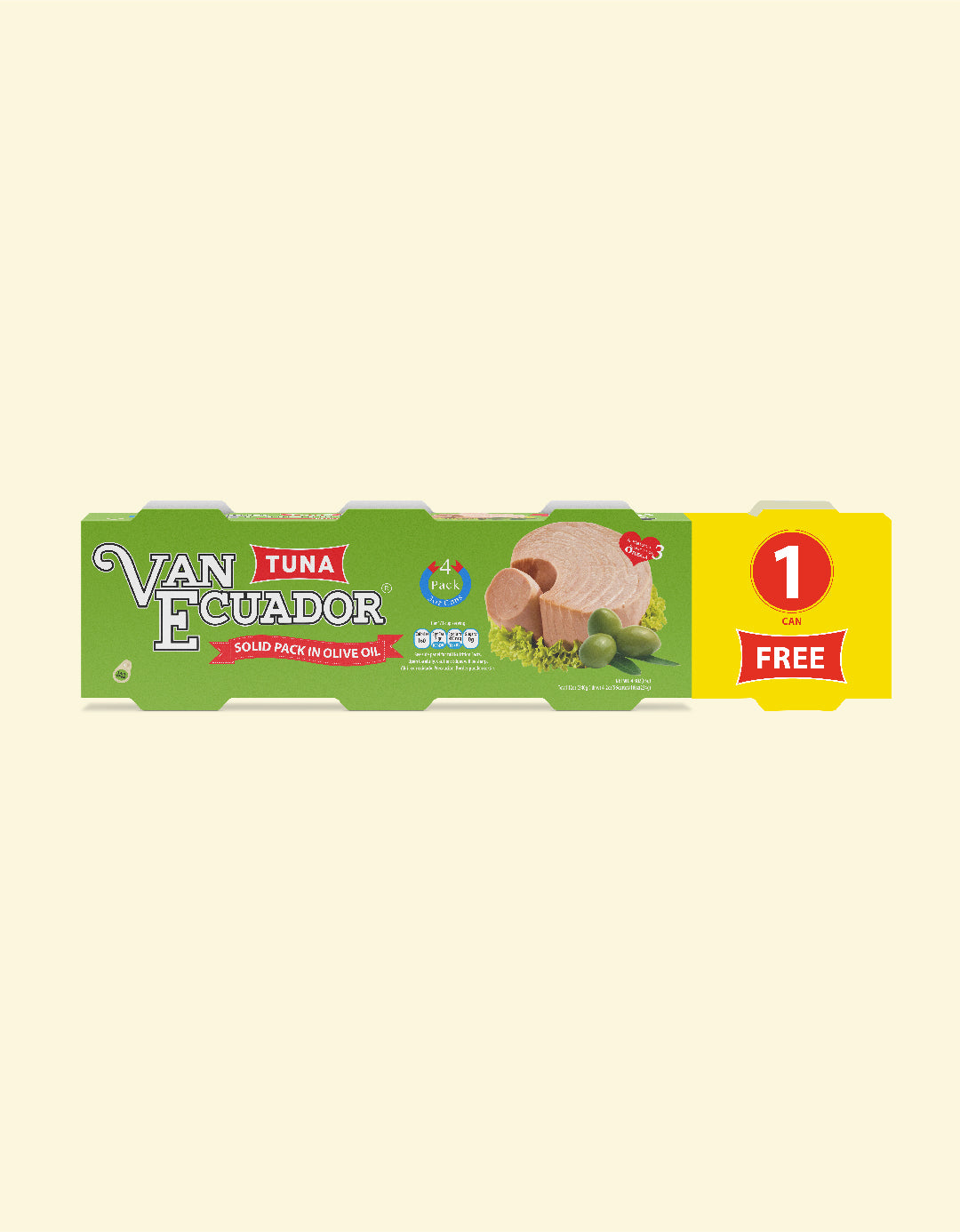 SOLID TUNA IN OLIVE OIL: Bold & Savory, Clusters (4 Cans of 3 oz per Cluster)