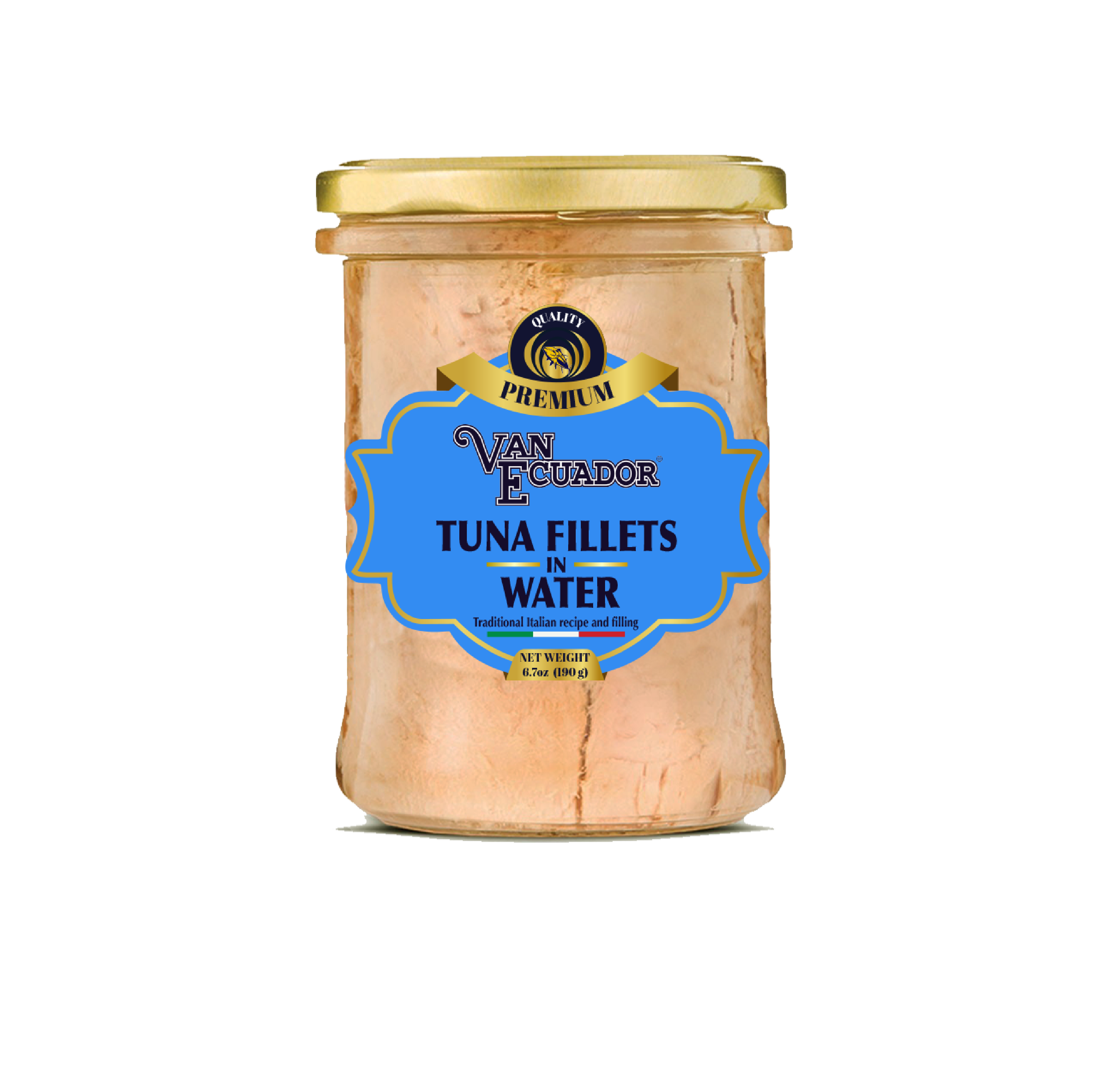Van Ecuador 6 Jars Premium Tuna Fillets in Water 6.7oz